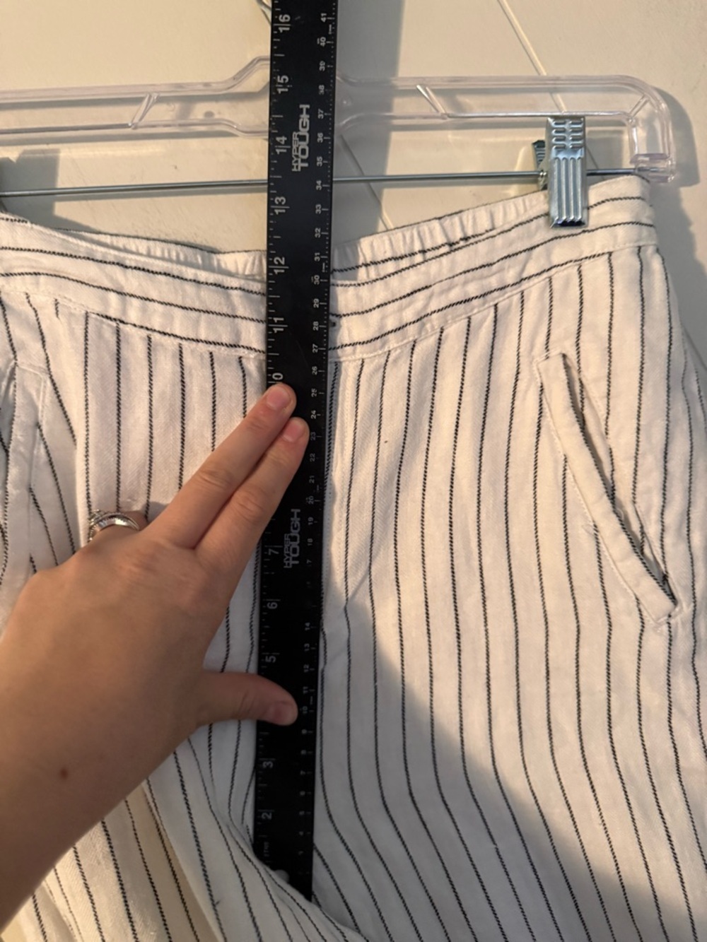Rachel Zoe White Black Striped Linen Pants, Size S - Picture 8 of 9